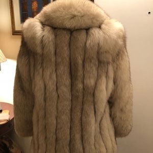 Blue fox fur coat